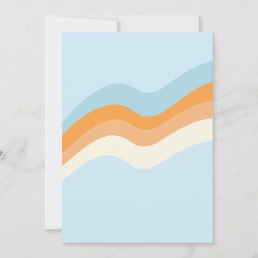 HIPPIE Ghost Retro Halloween Spooky One blue Einladung (Rückseite)