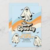 HIPPIE Ghost retro Halloween Spooky Vibes Blue Einladung (Vorne/Hinten)