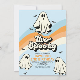 HIPPIE Ghost retro Halloween Spooky Vibes Blue Einladung