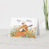 Hippie Girl 60er Retro Blume Power - Spaß zum Gebu Karte (Vorderseite)