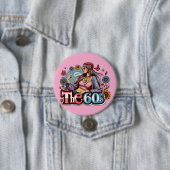 Hippie Girl Cick Peace signiert Finger Kunst Button (Beispiel)