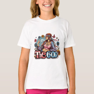 Hippie Girl Cick Peace signiert Finger Kunst T-Shirt