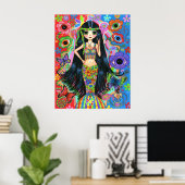 Hippie Girl Mermaid Poster (Heimbüro)