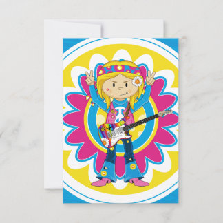 Hippie Girl mit Gitarre