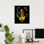 Hippie Girl Space Alien Zen Yoga Meditation Poster (Heimbüro)