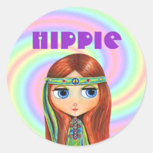 Hippie Girl Sticker