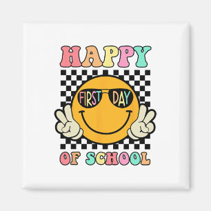 Hippie Glücklicher erster Schultag für Lehrer Kind Magnet