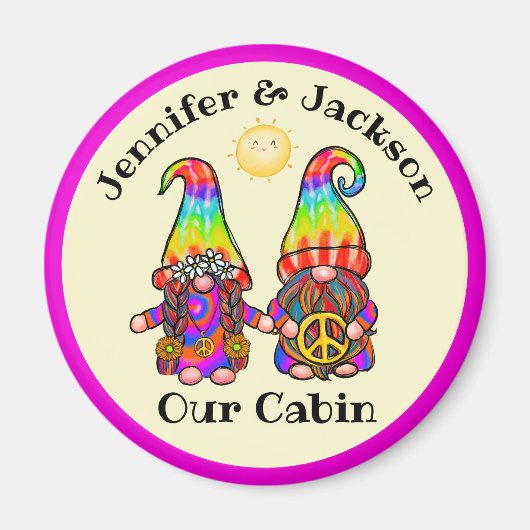 Hippie Gnome Couple Cruise Door Marker Magnet (Vorne)
