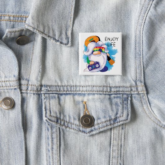 Hippie Gnome: Genießen Sie das Leben Button (Beispiel)