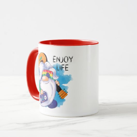 Hippie Gnome: Genießen Sie das Leben Tasse (Vorderseite Links)