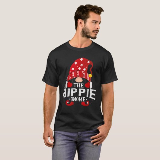 Hippie Gnome Matching Christmas PJS For Family T-Shirt (Vorne ganz)