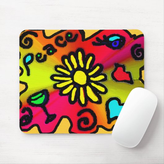 Hippie-Graffiti Mousepad (Mit Mouse)