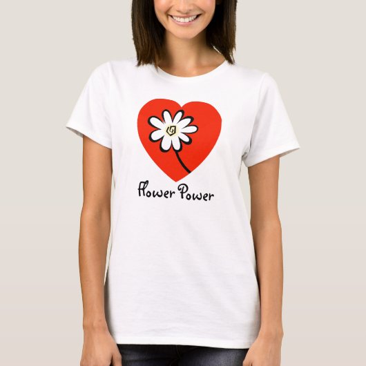 Hippie Groovy Blume Power T - Shirt (Vorderseite)