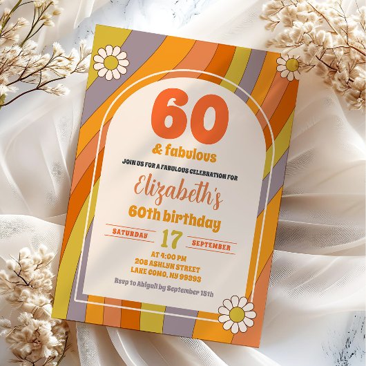 Hippie Groovy Erwachsene jeden Geburtstag Einladung