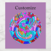 Hippie Groovy Lavender Thunder_Cove Weinetikett (Einzelnes Label)