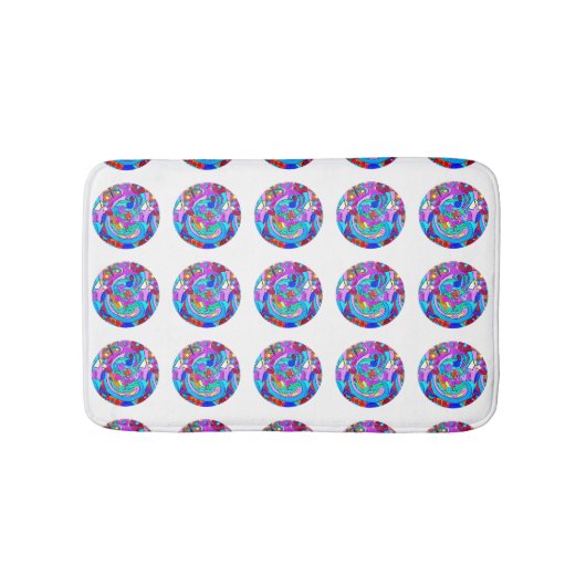Hippie Groovy Liebe Circles Badematte (Vorderseite)