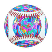 Hippie Groovy Liebe Circles Baseball (Rückseite)