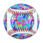 Hippie Groovy Liebe Circles Baseball (Vorderseite)