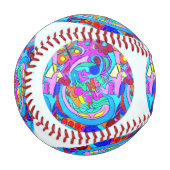 Hippie Groovy Liebe Circles Baseball (Vorderseite Links)
