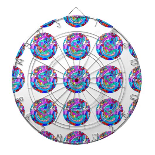 Hippie Groovy Liebe Circles Dartscheibe (vorne)