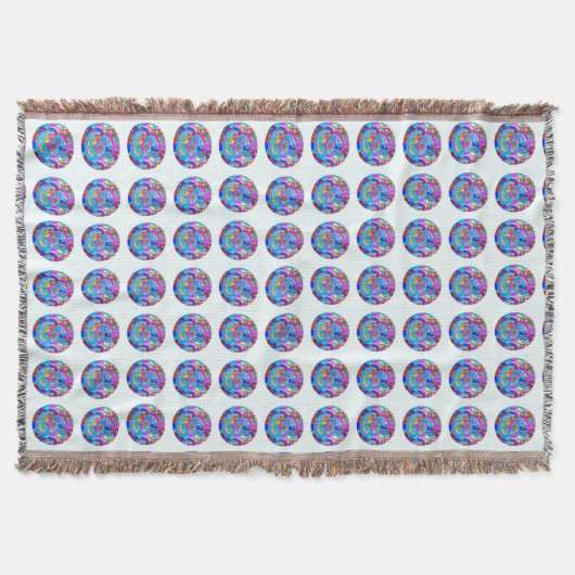 Hippie Groovy Liebe Circles Decke (Vorderseite)