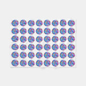 Hippie Groovy Liebe Circles Fleecedecke (Vorderseite (Horizontal))