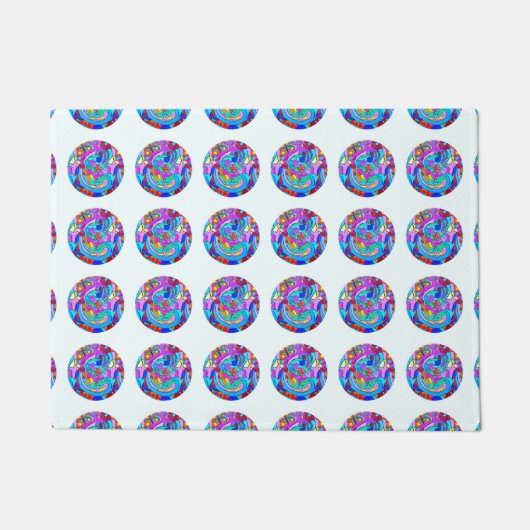 Hippie Groovy Liebe Circles Fußmatte (Vorderseite)