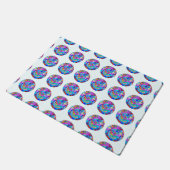 Hippie Groovy Liebe Circles Fußmatte (Schrägansicht)