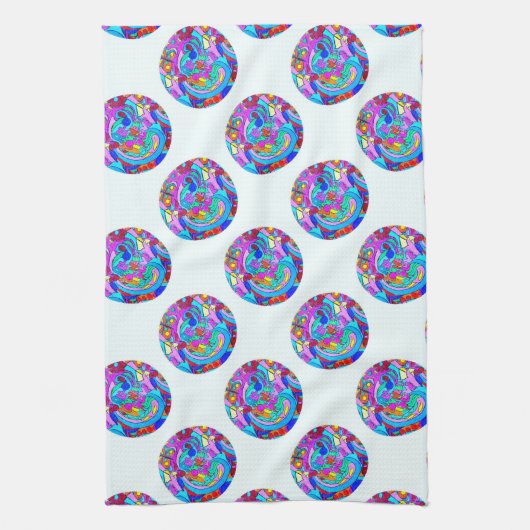 Hippie Groovy Liebe Circles Handtuch (Vertikal)