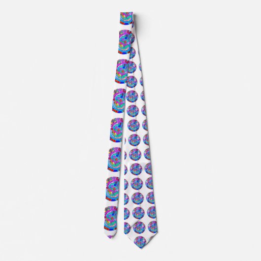 Hippie Groovy Liebe Circles Krawatte (Rückseite)