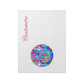 Hippie Groovy Liebe Circles Notizblock (Rotiert)