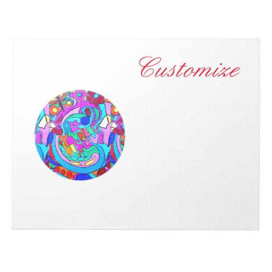 Hippie Groovy Liebe Circles Notizblock (Vorderseite)