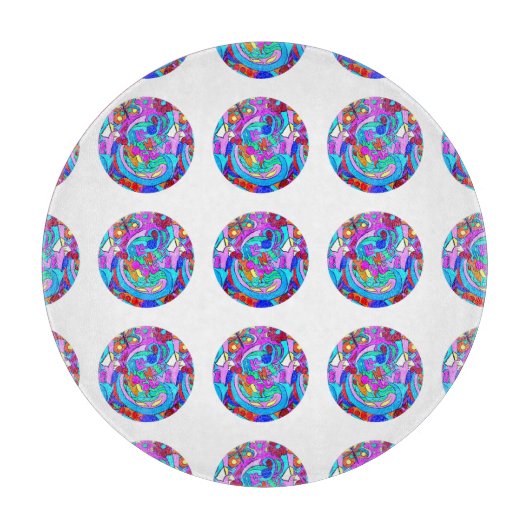 Hippie Groovy Liebe Circles Schneidebrett (Vorderseite)