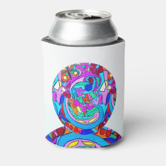 Hippie Groovy Liebe Dosenkühler (Kanne Rückseite)