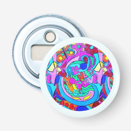 Hippie Groovy Liebe Flaschenöffner (Vorderseite)