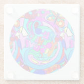 Hippie Groovy Liebe Glasuntersetzer (Rückseite)