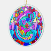 Hippie Groovy Liebe Keramikornament (Links)