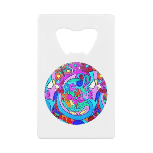 Hippie Groovy Liebe Kreditkarten Flaschenöffner (Vorderseite)