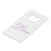 Hippie Groovy Liebe Kreditkarten Flaschenöffner (Rückseite Schrägansicht)