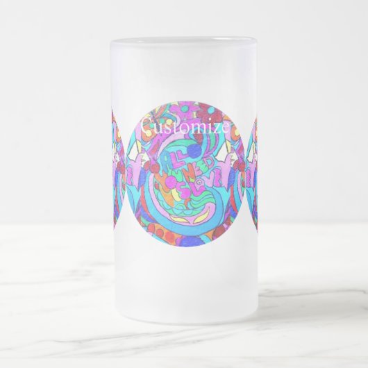 Hippie Groovy Liebe Mattglas Bierglas (Mittel)