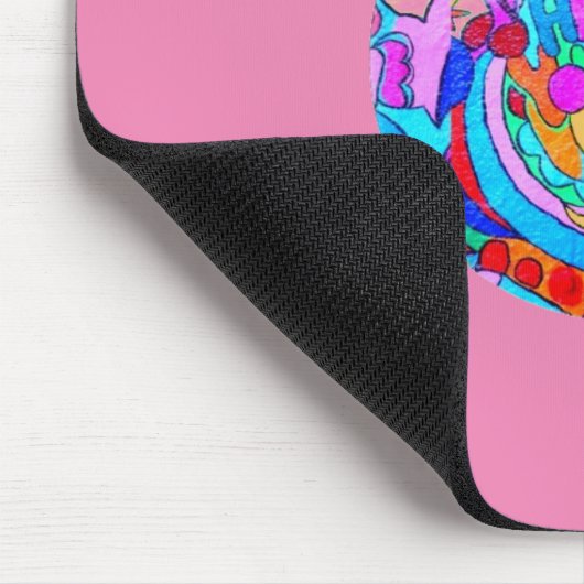 Hippie Groovy Liebe rosa Mousepad (Ecke)