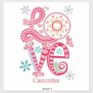 Hippie Groovy Liebe Sign Thunder_Cove Aufkleber