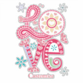 Hippie Groovy Liebe Sign Thunder_Cove Aufkleber (Vorderseite)