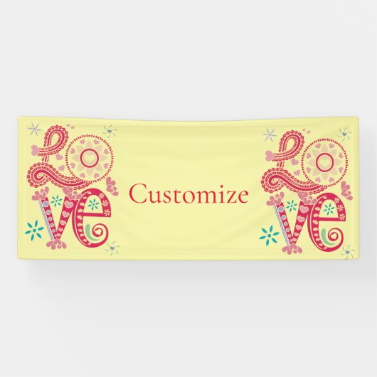 Hippie Groovy Liebe Sign Thunder_Cove Banner (Horizontal)