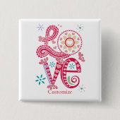 Hippie Groovy Liebe Sign Thunder_Cove Button (Vorderseite)