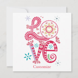 Hippie Groovy Liebe Sign Thunder_Cove Einladung