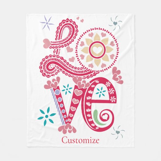 Hippie Groovy Liebe Sign Thunder_Cove Fleecedecke (Vorderseite)