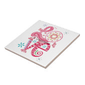 Hippie Groovy Liebe Sign Thunder_Cove Fliese (Seite)