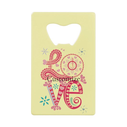 Hippie Groovy Liebe Sign Thunder_Cove Geldbeutel Flaschenöffner (Vorderseite)