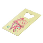 Hippie Groovy Liebe Sign Thunder_Cove Geldbeutel Flaschenöffner (Vorderseite Schrägansicht)